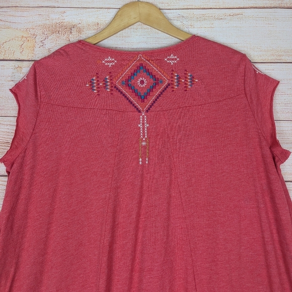 Johnny Was Size Medium M Boho Embroidered Tunic Top Corral Boxy Oversized - Picture 6 of 12